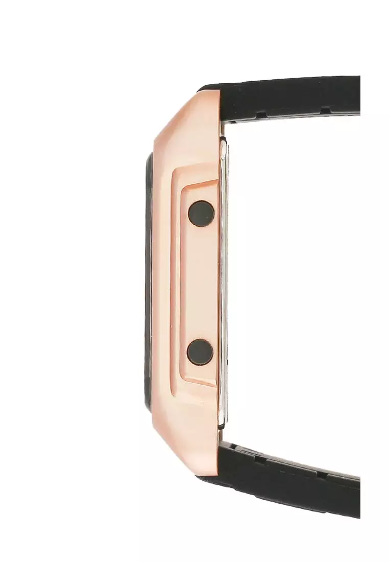 Alexandre Christie Jam Tangan Wanita - Black Rosegold - Rubber - 9349 LHRRGBA