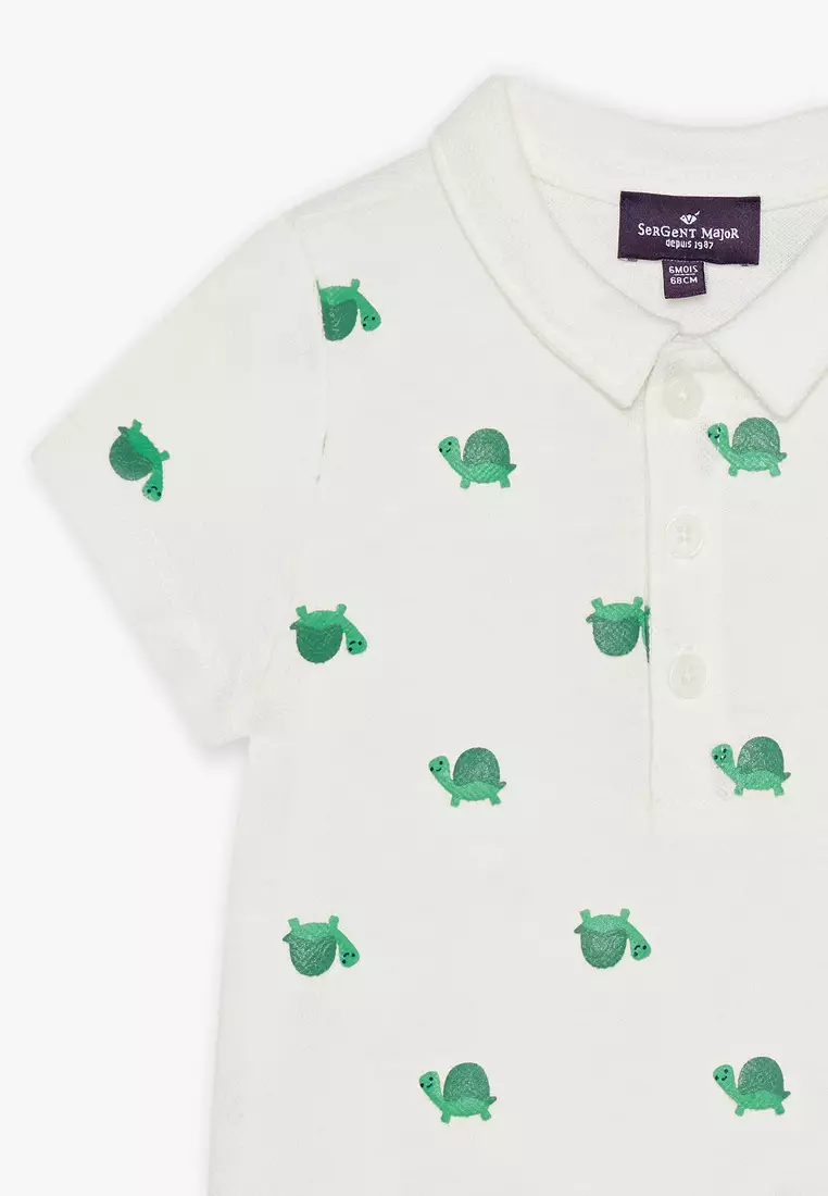 Turtle Printed Polo Shirt