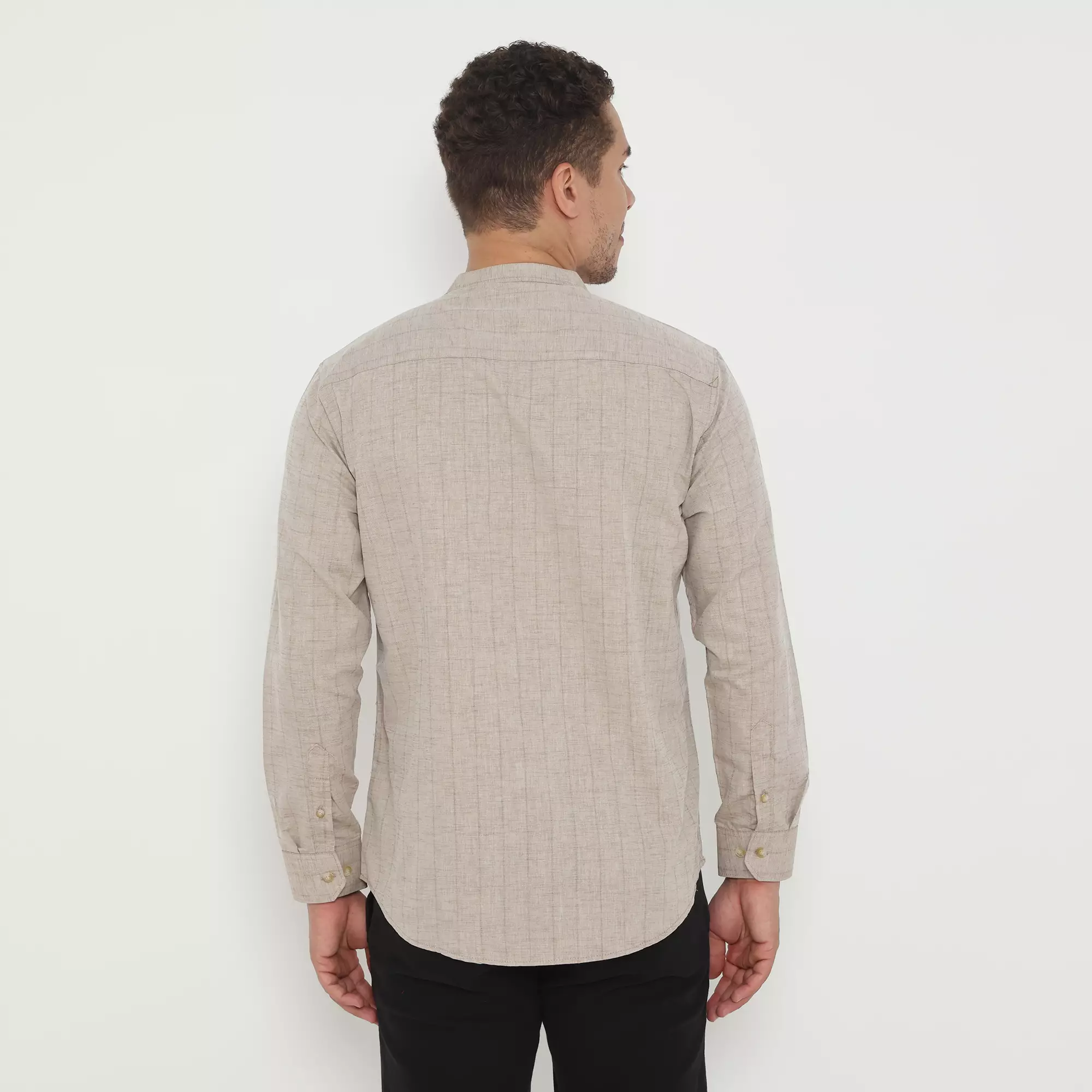 Platini Kemeja Pria Koko Shanghai Panjang Katun Light Brown 22075.28