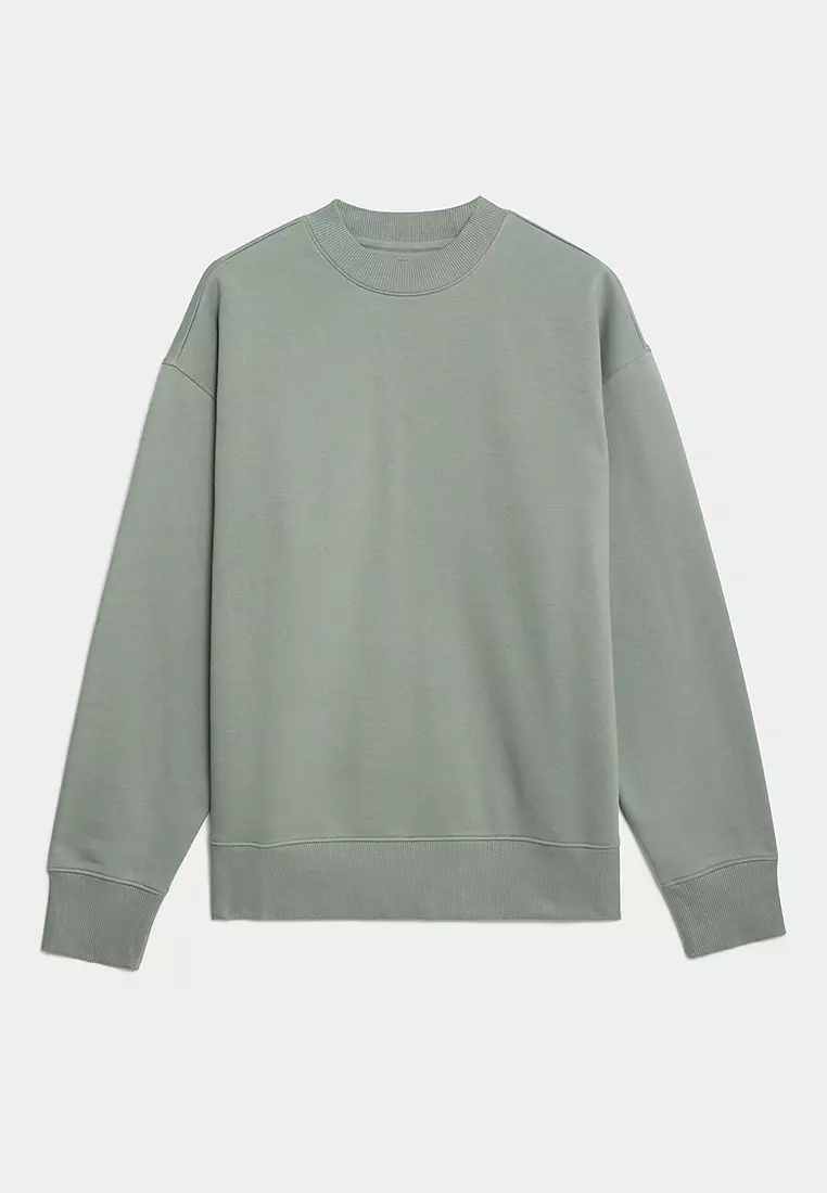 Oversized Cotton Rich Crew Neck Sweatshirt