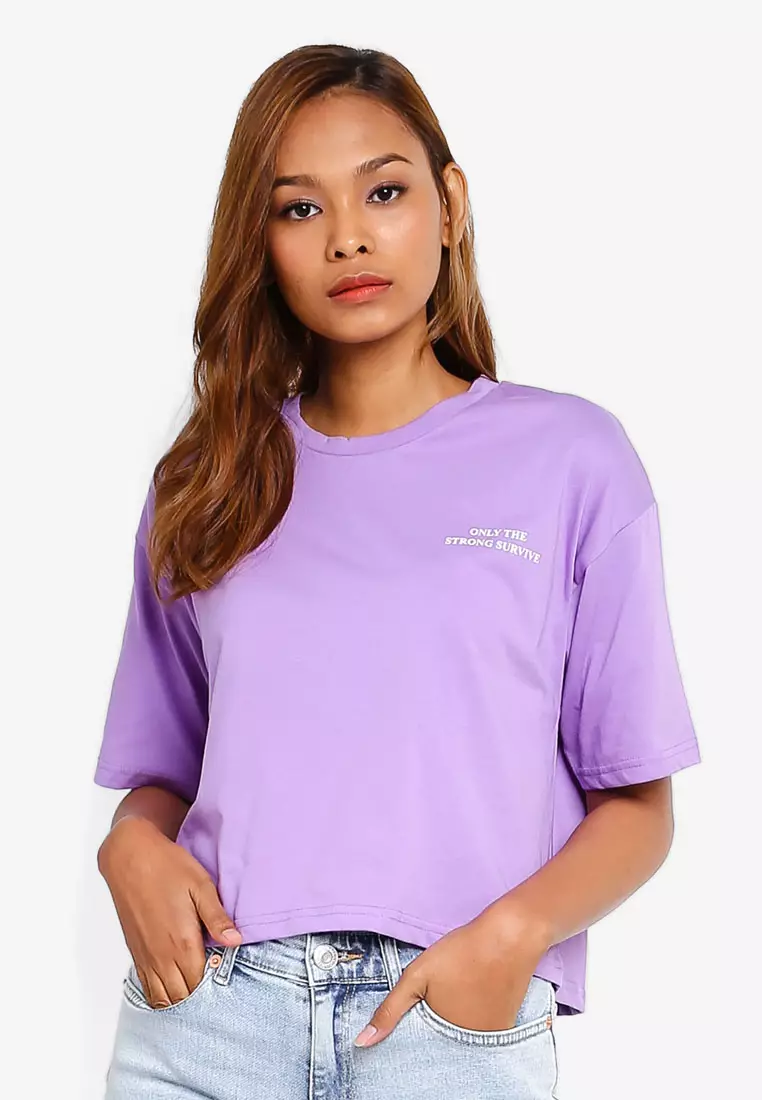 Buy Forever Young Flowy Crop Top Online ZALORA Malaysia