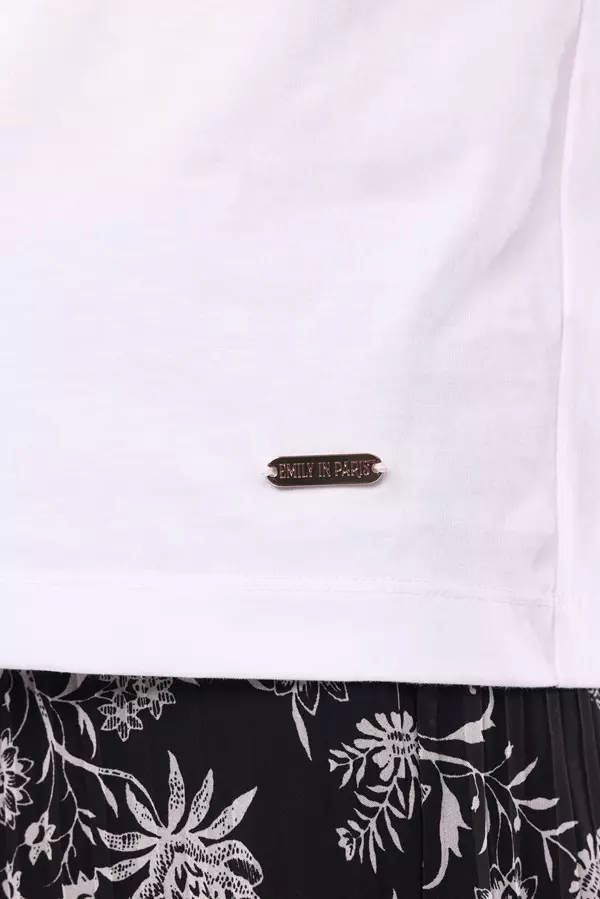 Minimal x Emily in Paris - Margot Graphic Tee - White