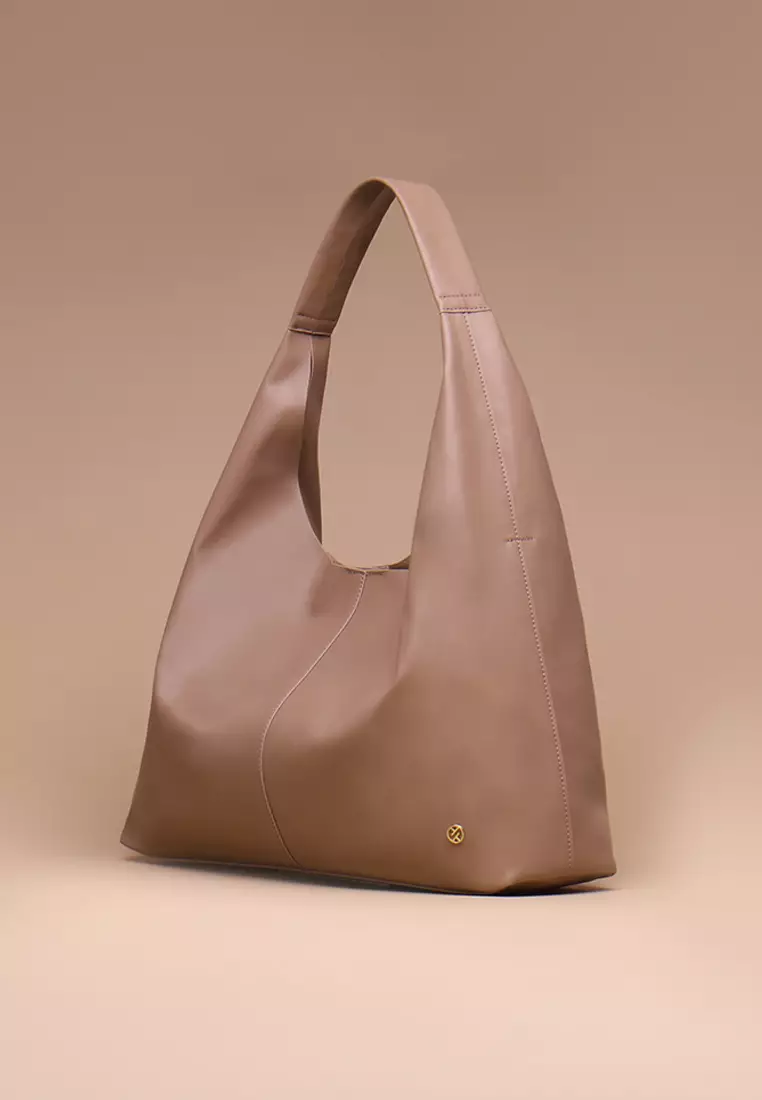 Silvertote Tas Bahu Wanita Allene Vegan Leather Hobo Mocca