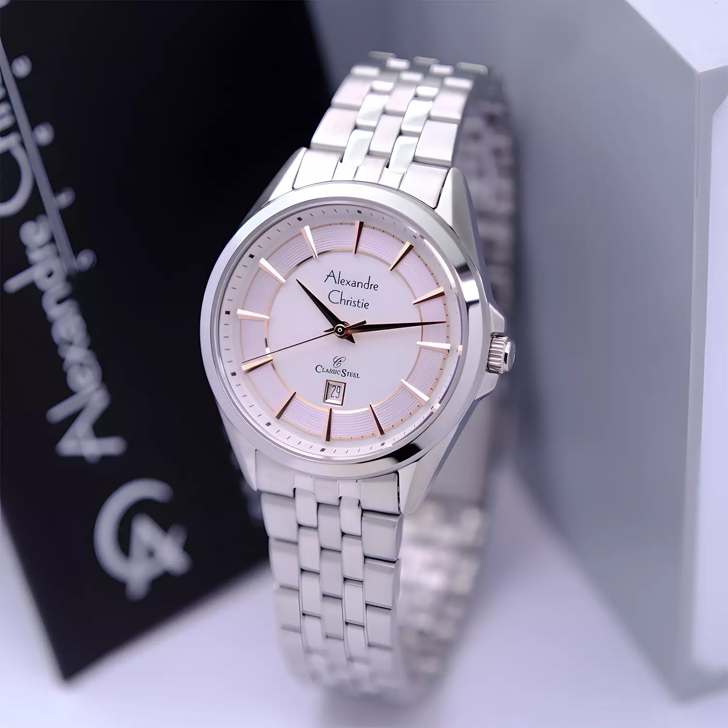 Jam Tangan Analog Wanita - Classic Series - Silver Stainless Steel - 8703 LDBSSSLRG