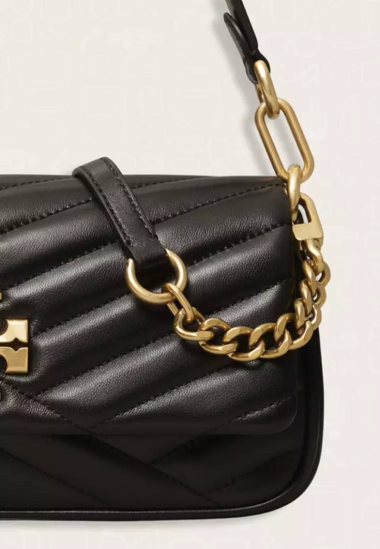 Tory Burch Small Kira Chevron Flap Shoulder Bag Black