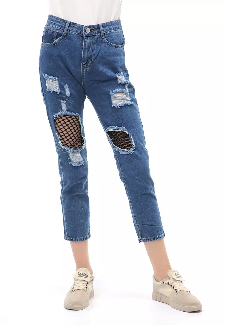 Jual top ripped jeans