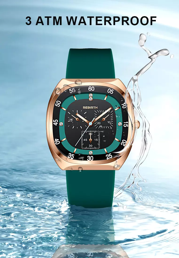 Jam Tangan Wanita Anti Air Original Kasual Mode Tali Silikon Jam Tangan Cewek Korea green