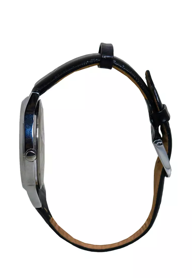 Timex Analog Black Leather Analog Quartz Watch For Men TW00NTD03E CLASSICS