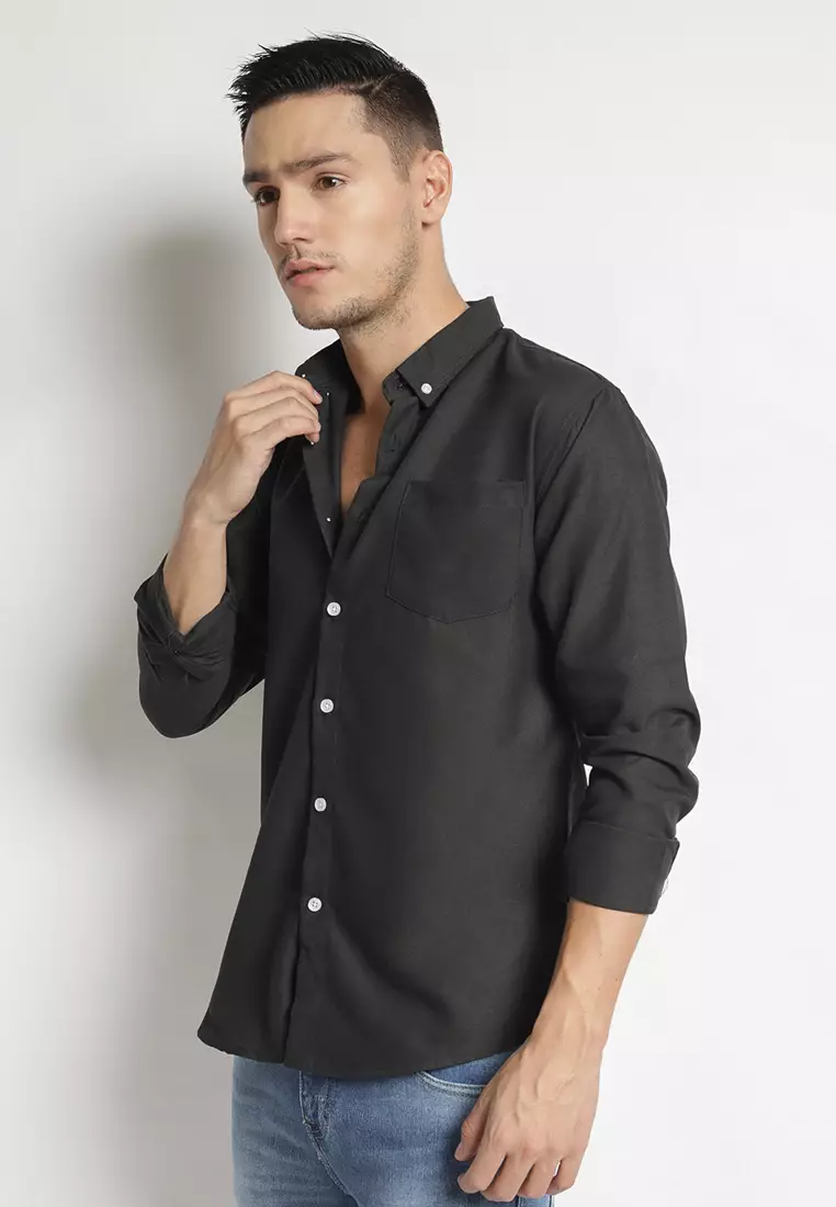 Solid Black LS Premium Shirt