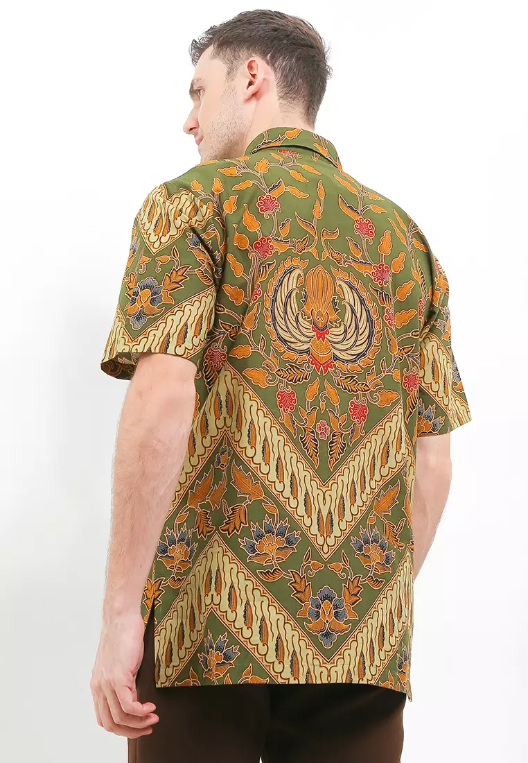 Kemeja Batik Printing Lengan Pendek Lar Kencono
