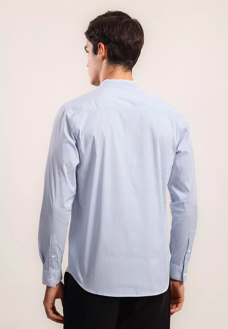 MOC - Kemeja Shanghai Lengan Panjang Pria Zidan - Light Blue
