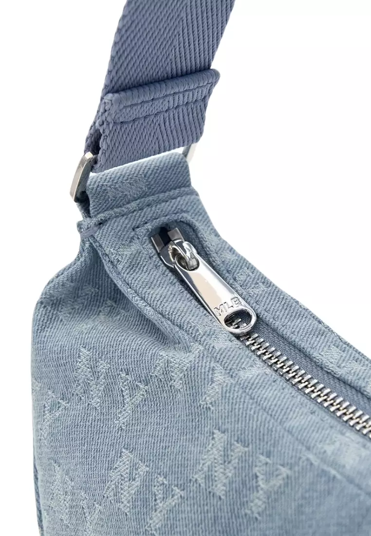 Jual MLB Korea Classic Monogram Denim Vintage Hobo Bag - NY
