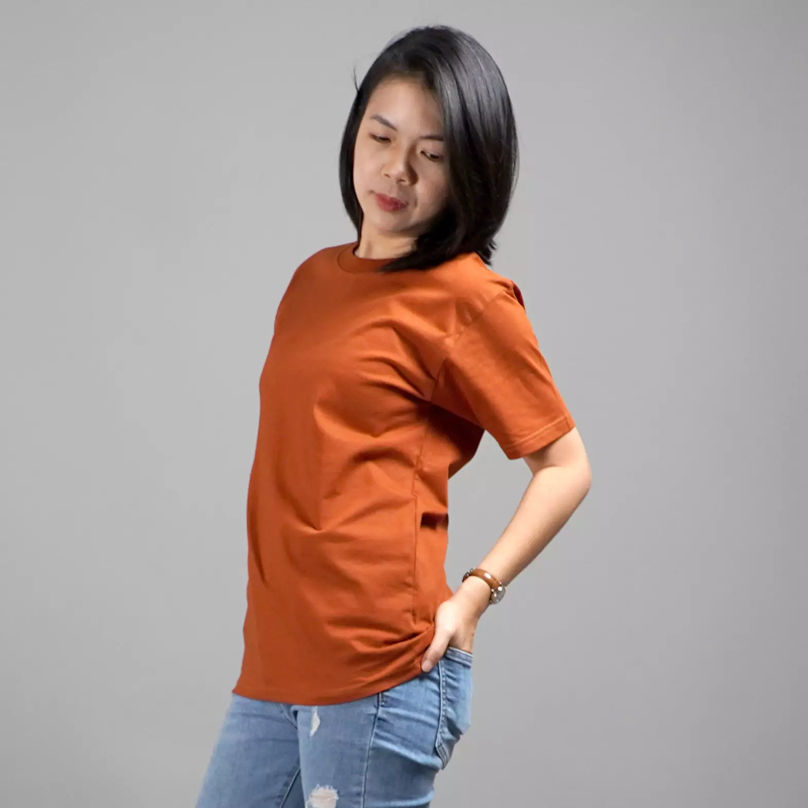  UNILO Size S-BIG Kaos Polos Wanita Basic TShirt Cotton - Coral