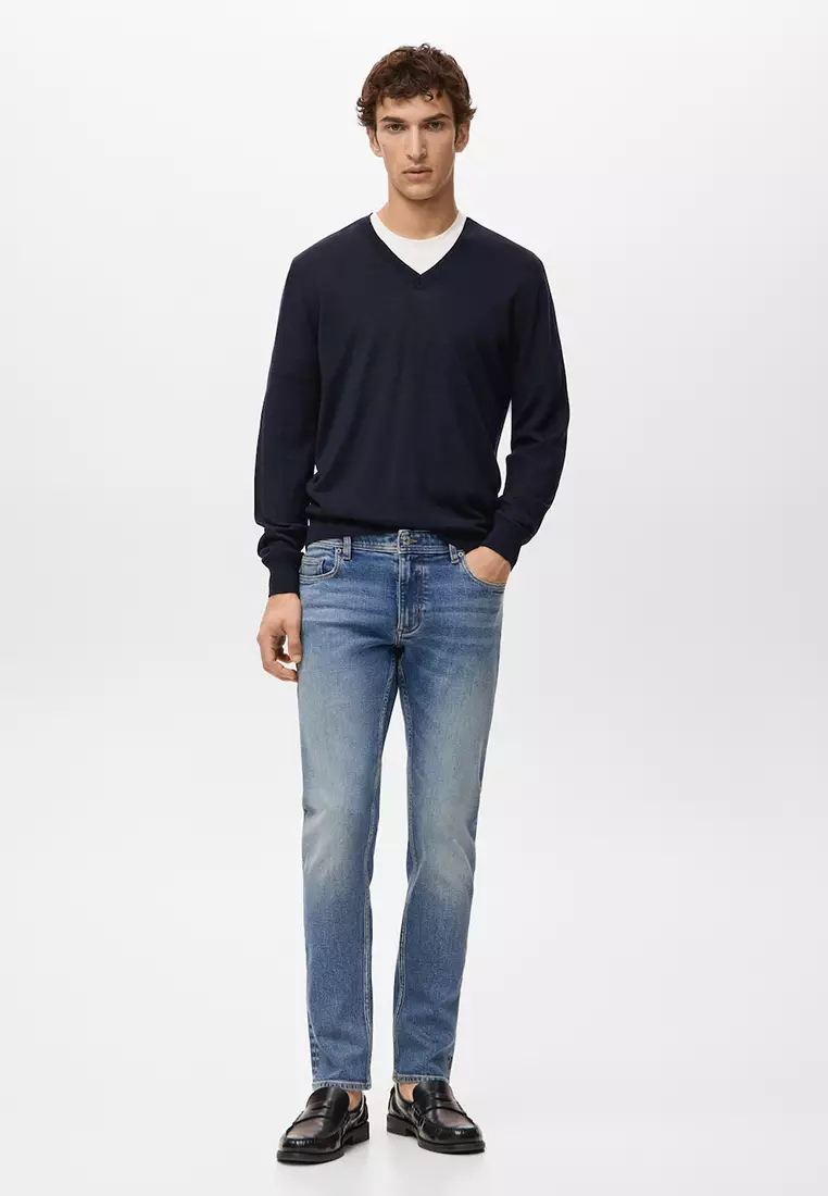 Jan Slim-Fit Faded Dark-Wash Jeans