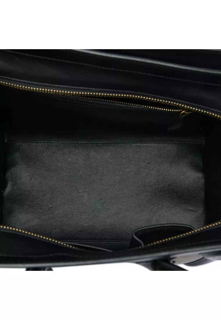 Pre-Loved Celine Mini Tricolor Calfskin And Suede Luggage Tote