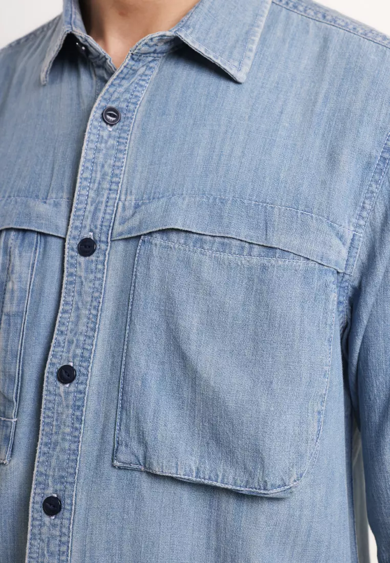 Used 1968 - Marcel Kemeja Lengan Panjang Pria Warna Light Stone