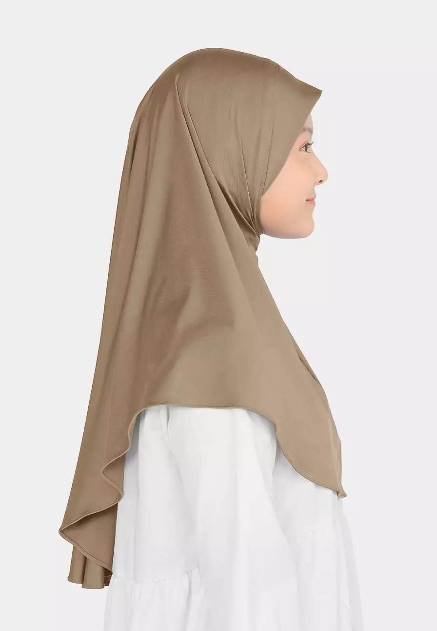 Cotton Bee - Atiyah Bergo Anak | Hijab Instan Anak - Chai Tea - XL