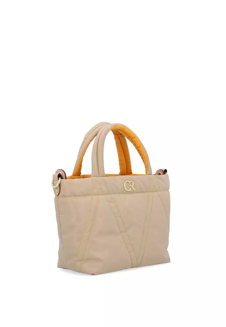 V-Earth Nylon Tote S - Medium Beige