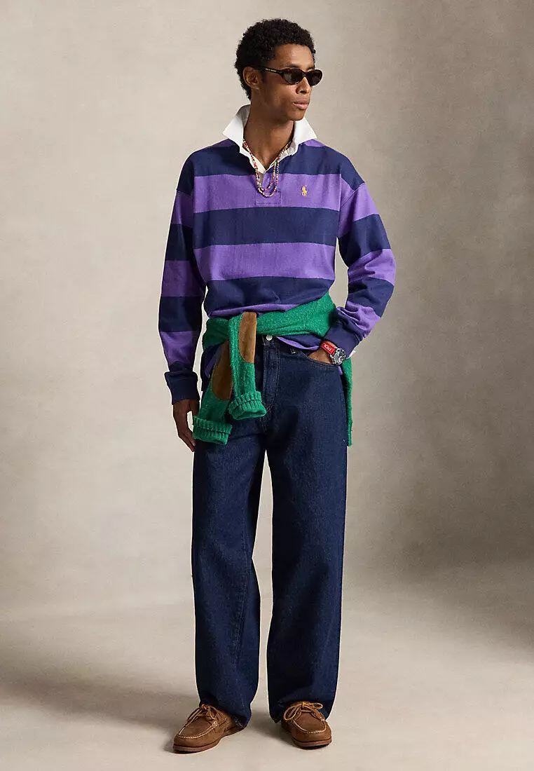 Big Fit Striped Jersey Rugby Shirt