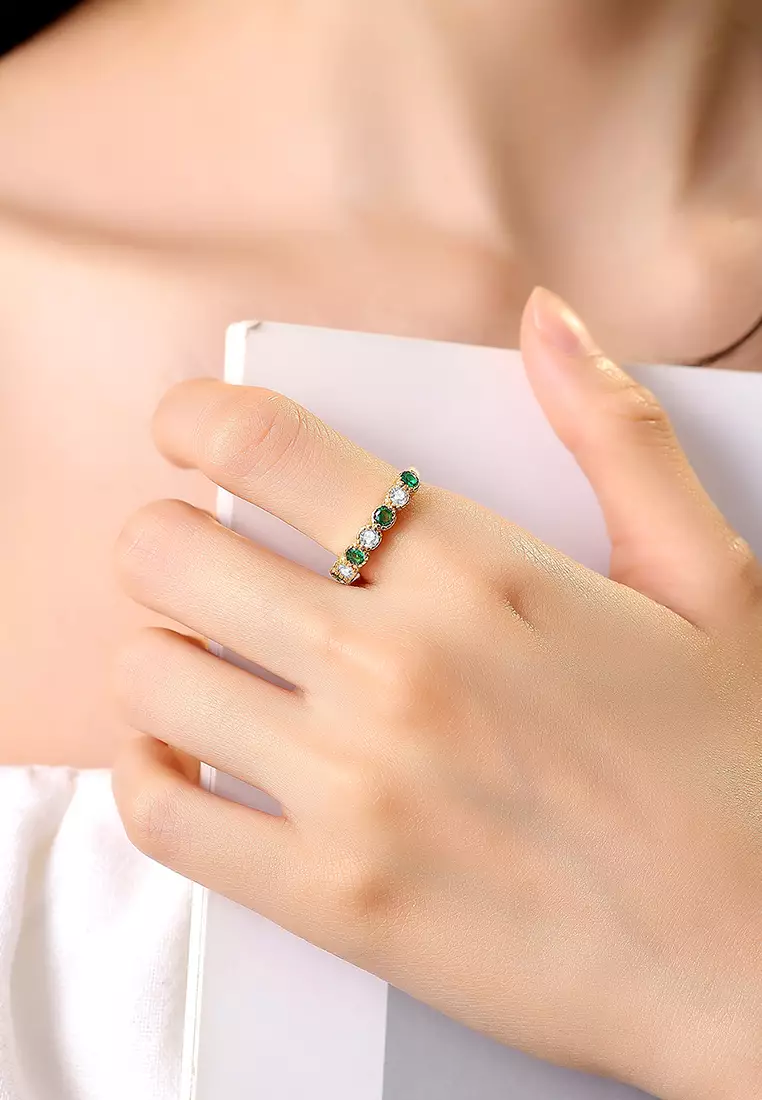 Cincin Wantia Titanium Zircon 5A Korea Vintage Free Size Perhiasan Wanita Cincin Cewek Original