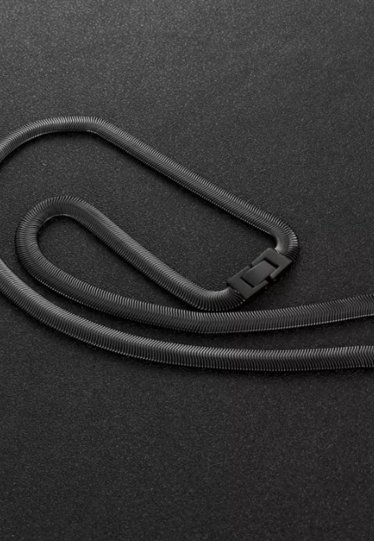Black Stainless Steel Snake Chain Necklace (Circumference 60cm) PHKJPE17057