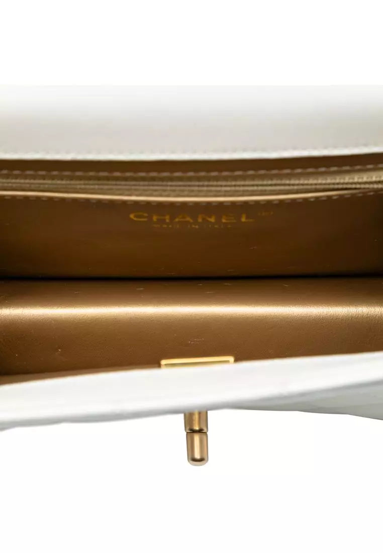 Pre-Loved Chanel Quilted Lambskin Crystal Geometric Cc Frame Flap