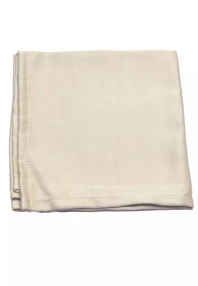 Houseofcuff Dasi Kupu Bowtie Pocket Square Saputangan Krem Muda A13