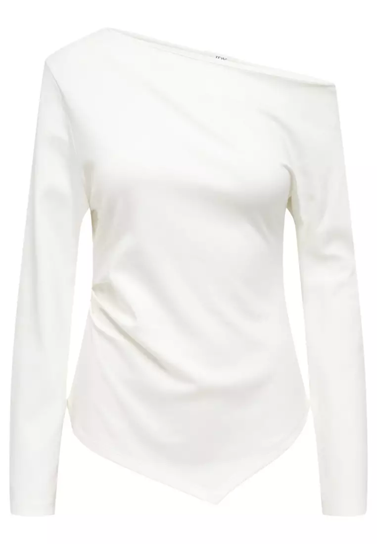 Long Sleeve Asymmetric Jersey Top