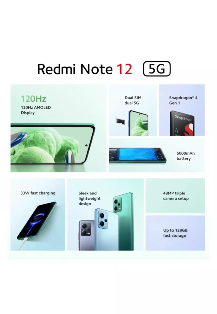 Buy Xiaomi Xiaomi Redmi Note 12 5G (8GB+256GB) Frost Green Online