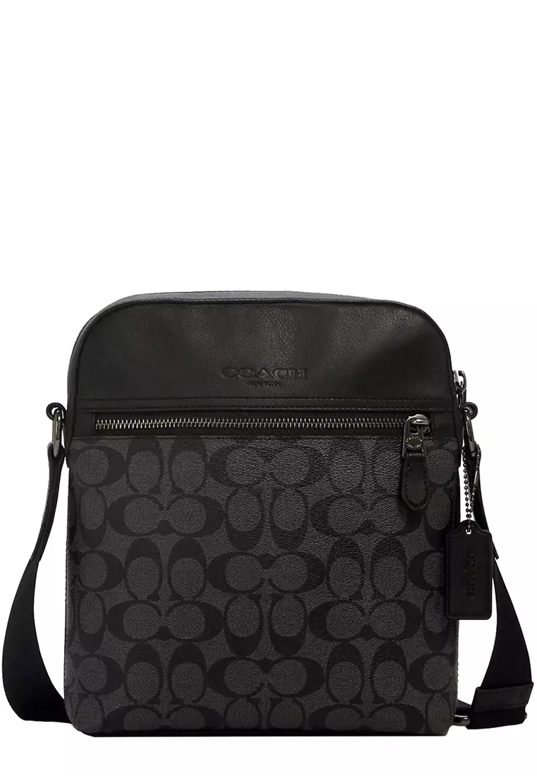 Buy COACH Coach Houston Flight Bag in Signature Canvas in Charcoal