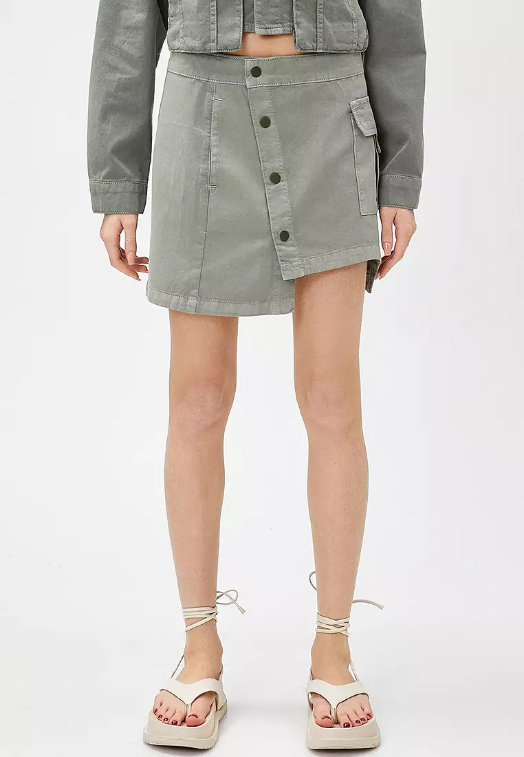 Jupe Fille Koton - Mini Skirt En Coton Avec Poches Et Boutons - Taille 5/6 Ans - Blanc