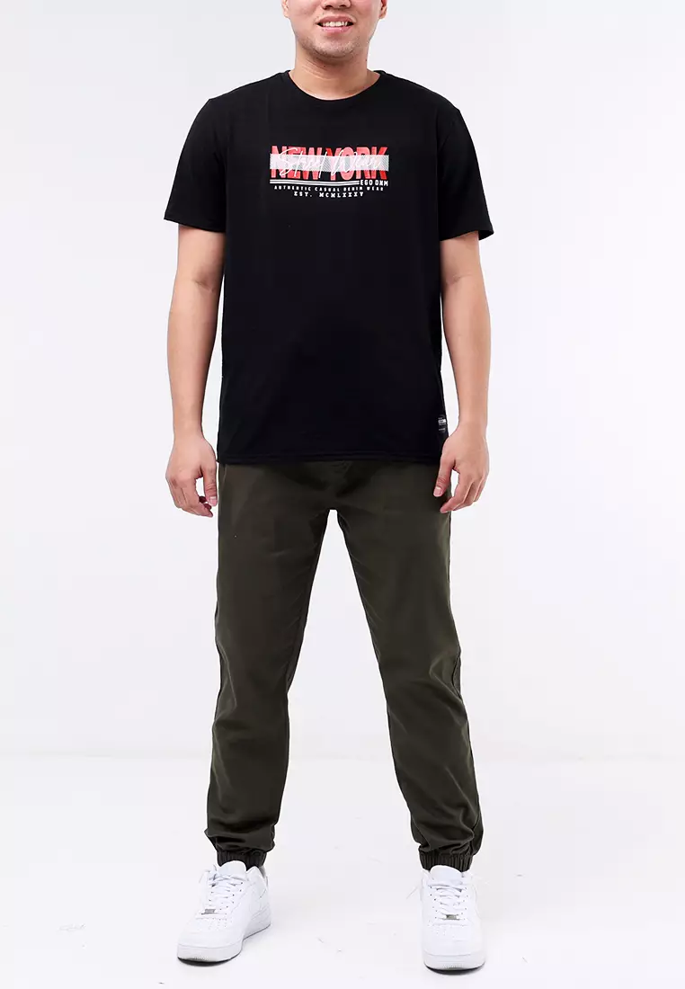 Round Neck Crazyline Short Sleeves T-Shirt