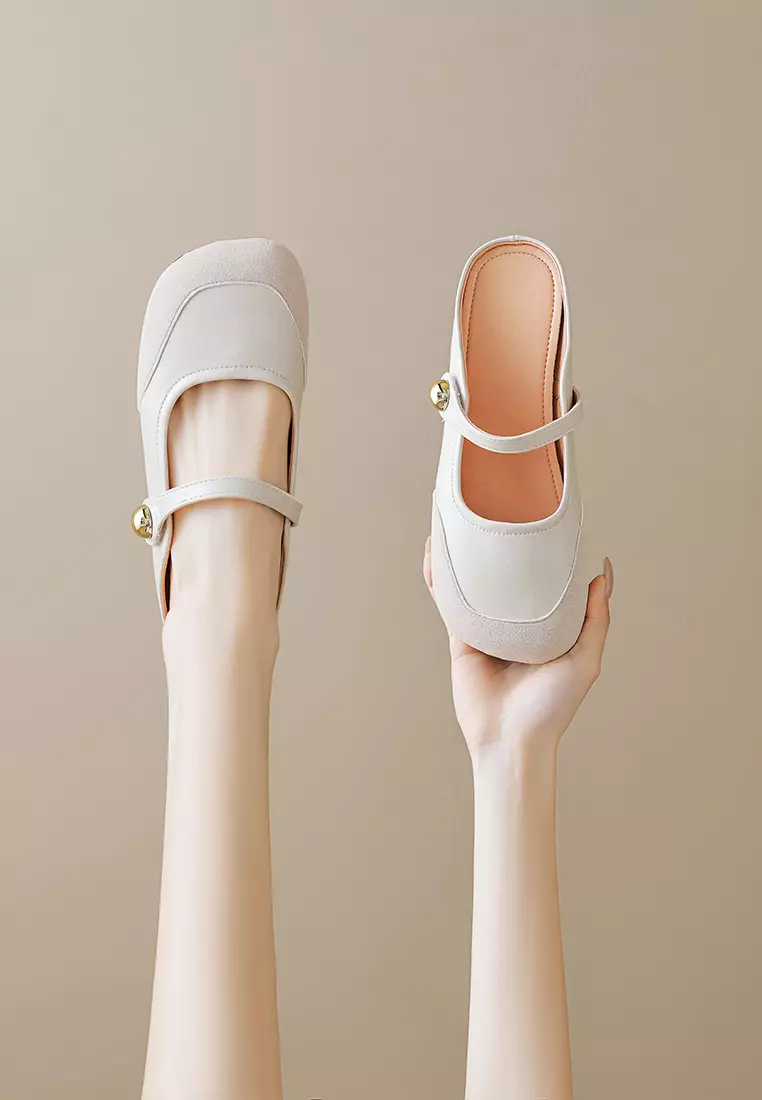 Vintage Buckle Strap Flat Mules WW993-3