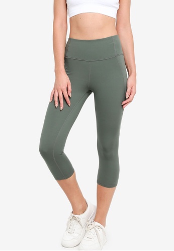 H&M green High-Waist Cropped Tights 00A96AA7705F0AGS_1