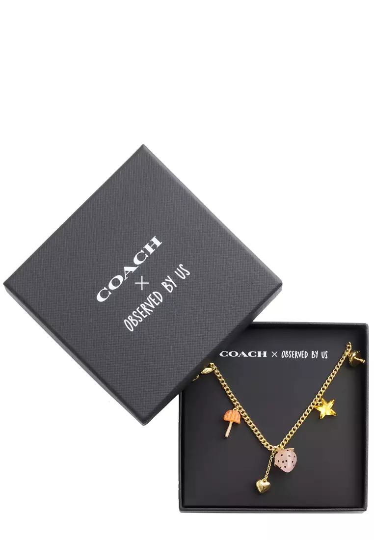 Buy Coach Observed By Us Strawberry Heart Charm Necklace in Gold
