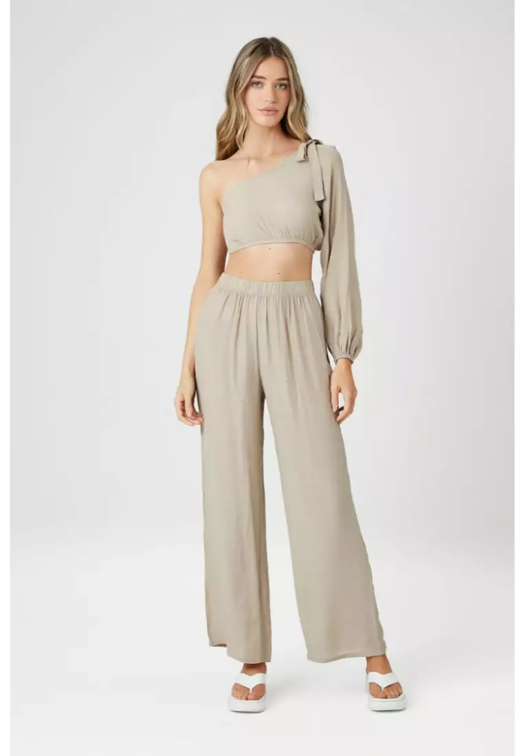 Buy FOREVER 21 Swim Cover Up One Shoulder Top Pants Set 2024