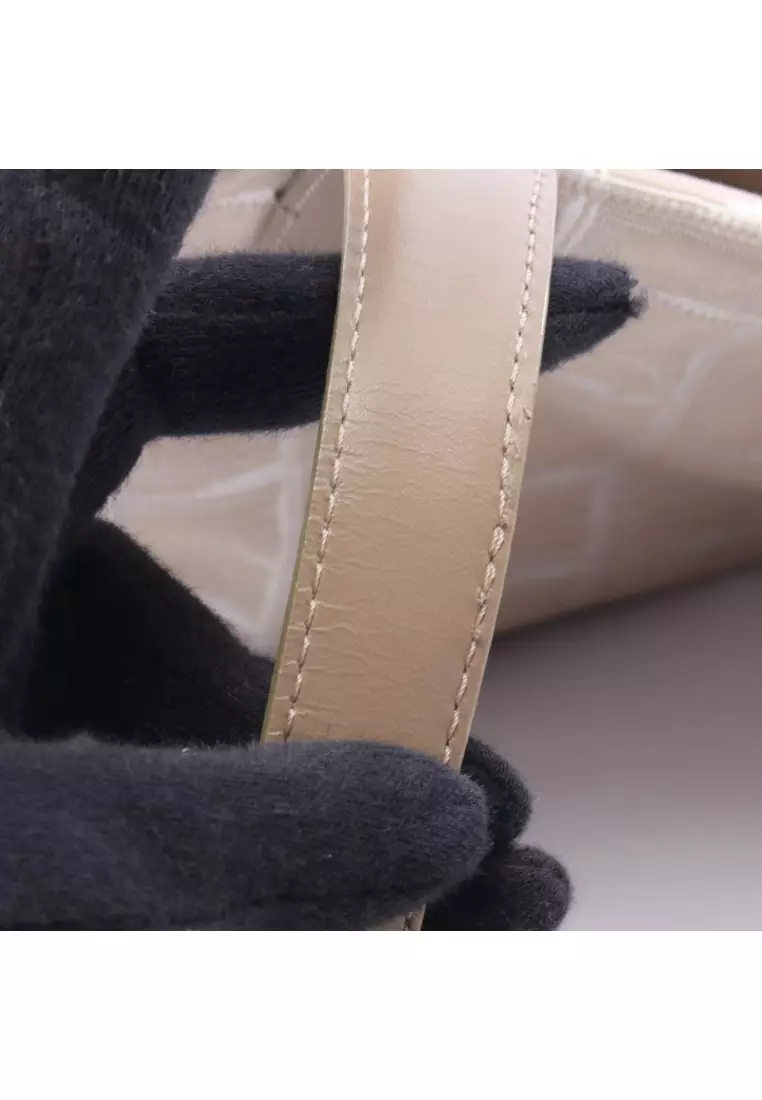 Pre-Loved Chanel New travel line MM Handbag tote bag nylon canvas beige gold hardware