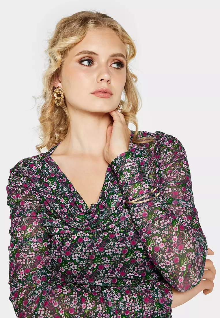 Hannah Ditsy Floral Print Midi Dress