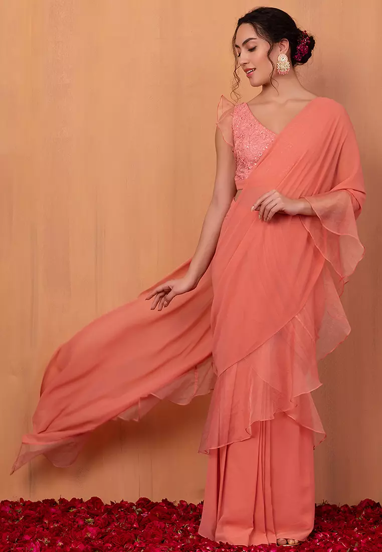 Buy pre stitched saree clearance