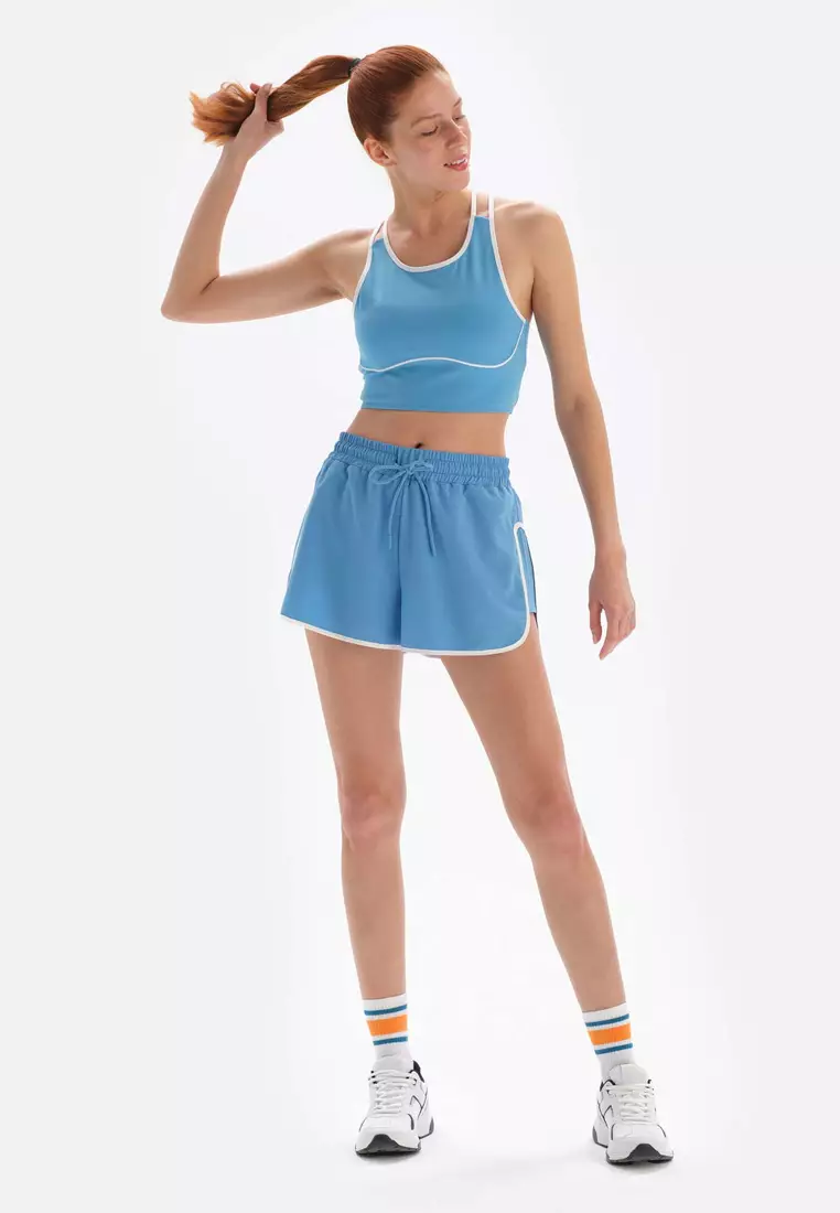 Buy DAGİ Light Blue Shorts, Regular, Activewear for Women 2025
