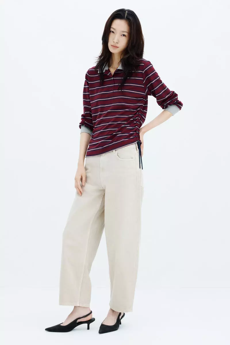 Drawstring-detail polo shirt