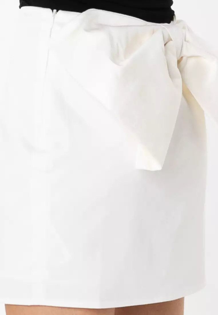 Petite Bow Back Prom Mini Skirt