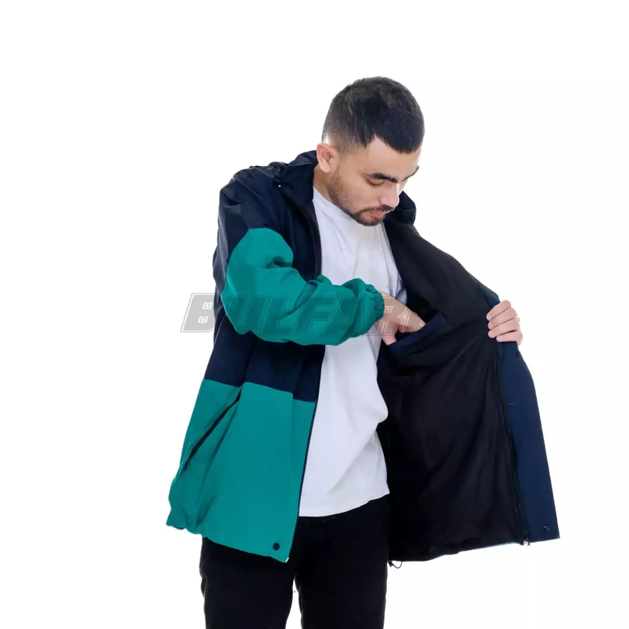 Jaket Taslan Hoodie Outdoor Navy Tosca