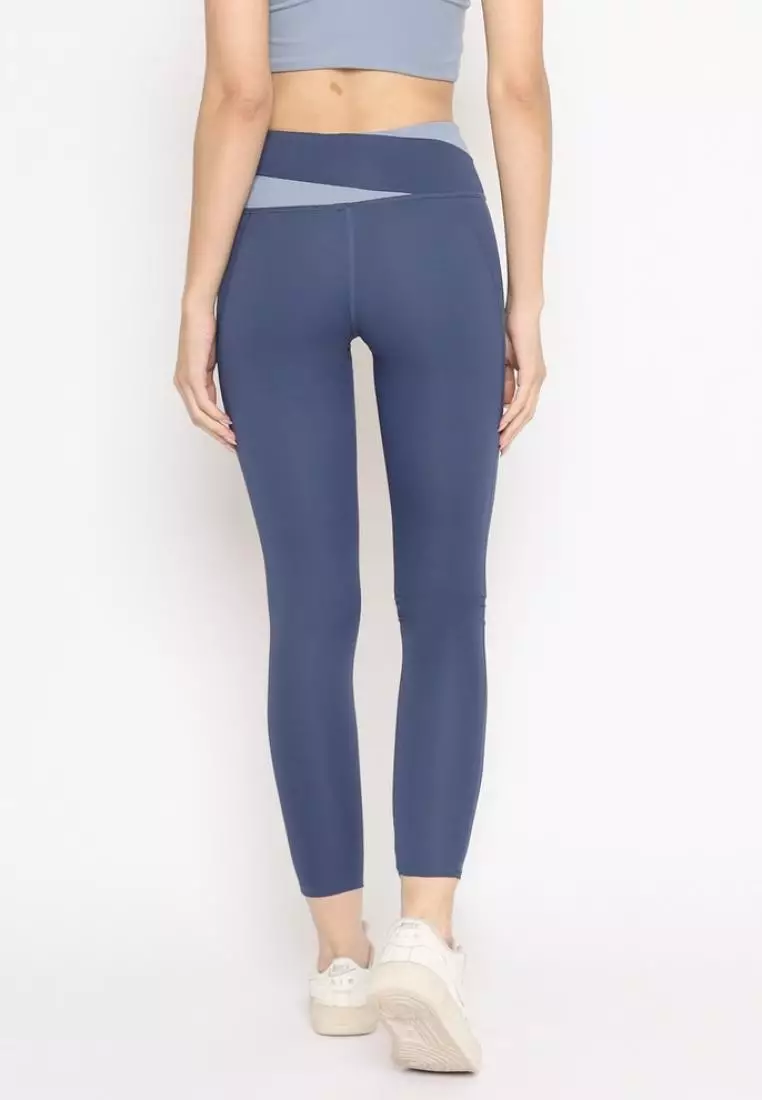 Fitwear - Legging Panjang Olahraga Wanita 2TONE MINJI SEAMLESS - NAVY PJ