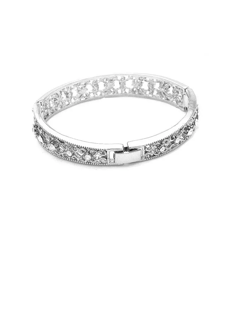 Antique Bangle with Silver CZ Bead