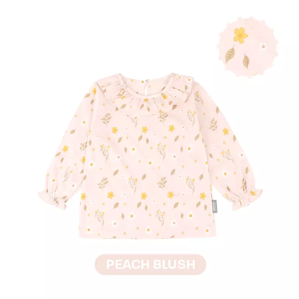 Mooi Atasan Anak Perempuan Erica Ruffle Top V1 - Peach Blush