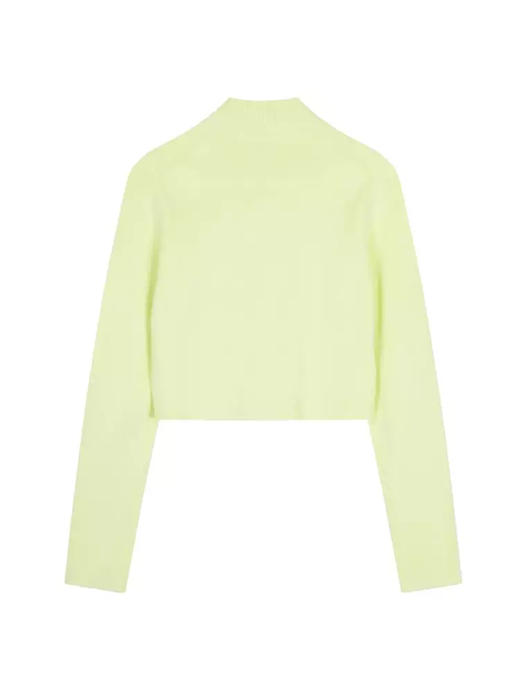 短款开襟针织衫