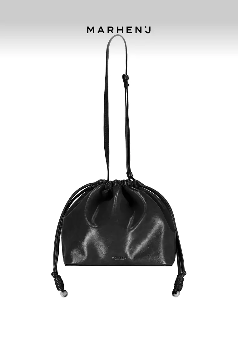 CHERRY Vegan Leather Crossbody Bag Black