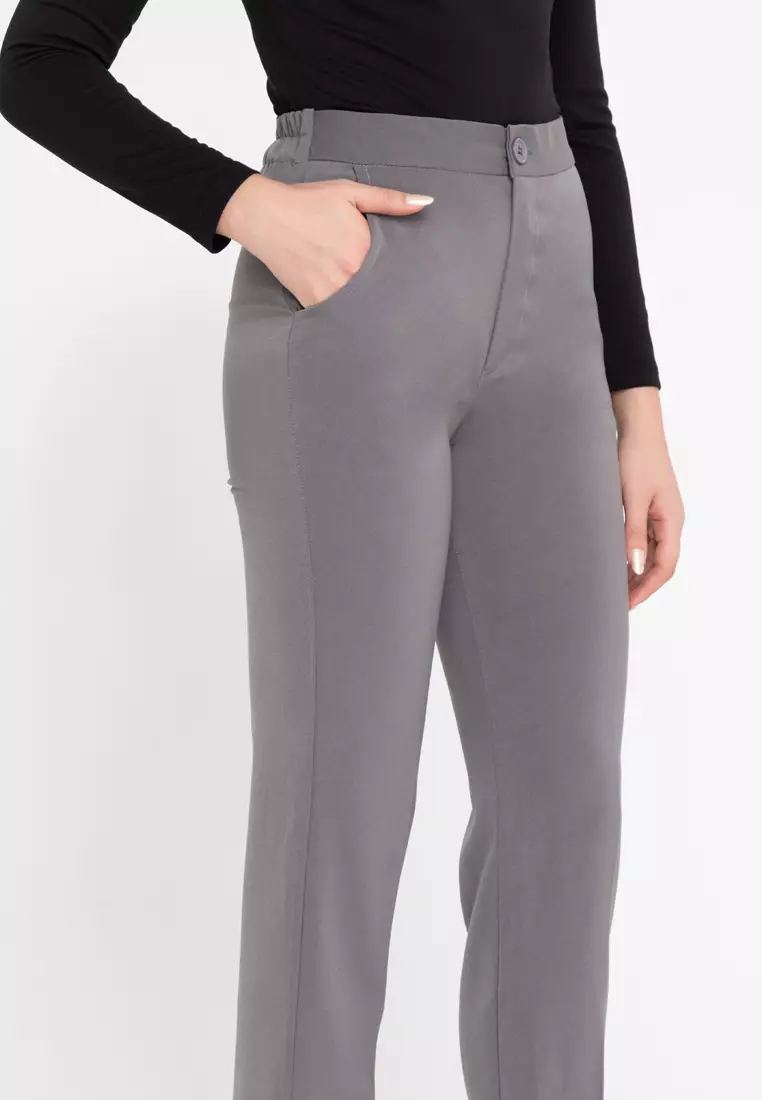 TOMASA Pencil Cut Slacks With Back Elastic