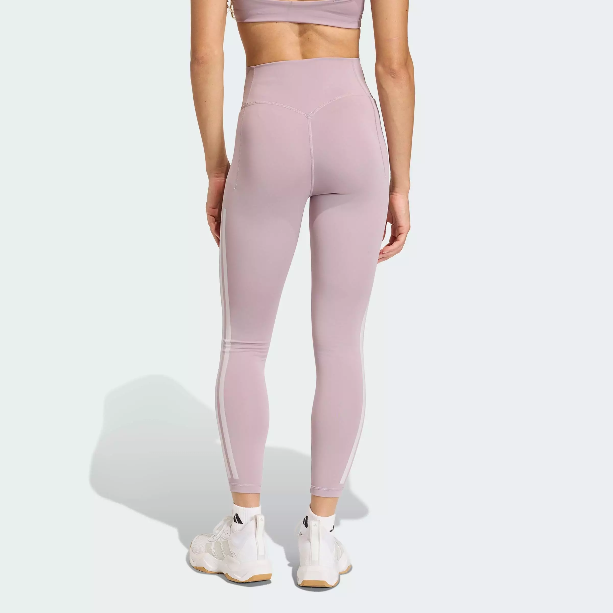 Gym & Training Optime Workout 3-Stripes 7/8 Leggings Women Purple JZ1059